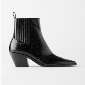 Zara Animal Print Ankle Boots